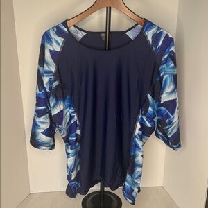 Calypsa Blue and Black Long Sleeve Rash Guard